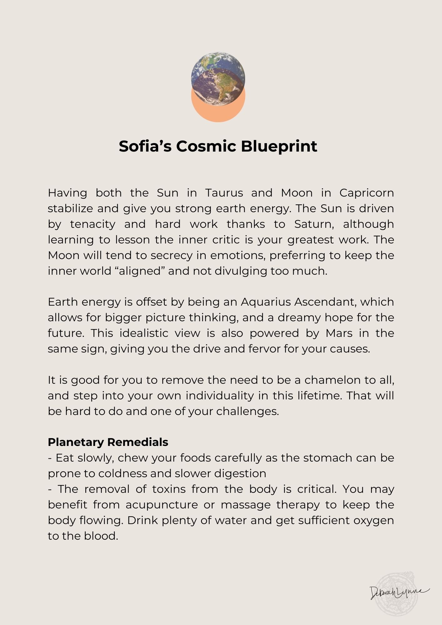 Written cosmic blueprint summary